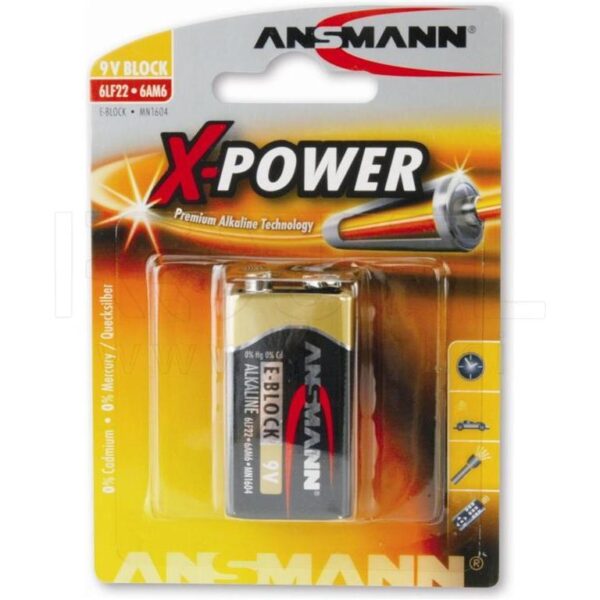 Ansmann X-P 6LR61 9V 1x Alkalna Baterija 9v