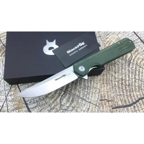 Nož BLACKFOX Revolver  D2 Satin Blade - OD GREEN Canvas Micarta Handle