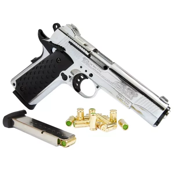 Pištola Alarm Kuzey 1911 Shiny Chrome/Engraved , 9mm
